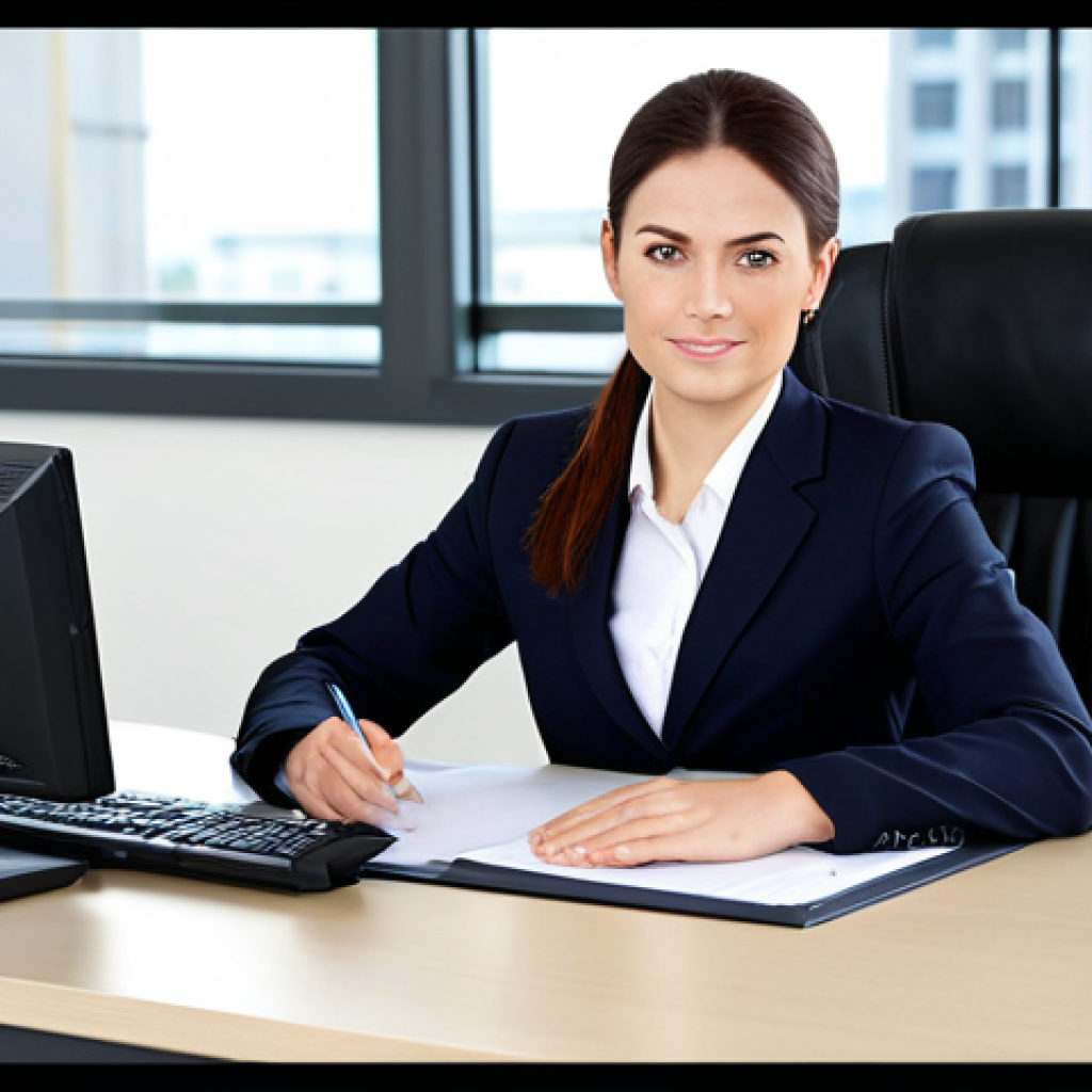 디지털 디톡스 실천법 - **Professional Businesswoman:** A professional businesswoman in a modest business suit, sitting at a...